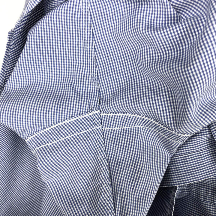 Ralph Lauren BLAKE Gingham Check Long Sleeve Button-Down Check Shirt, Men's Size L cotton blue type Vintage Second Hand