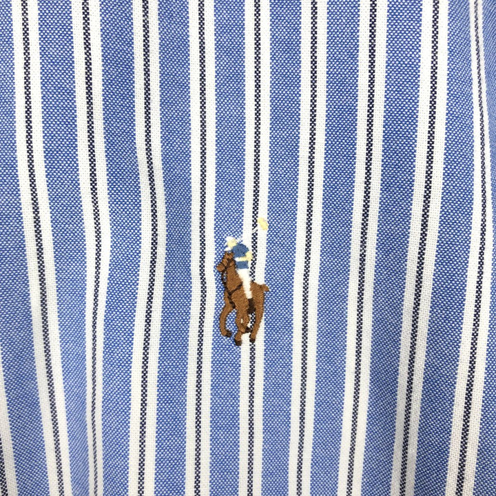 Ralph Lauren Multi-Stripe Long Sleeve Button-Down Striped Shirt, Men's Size L cotton blue type Vintage Second Hand