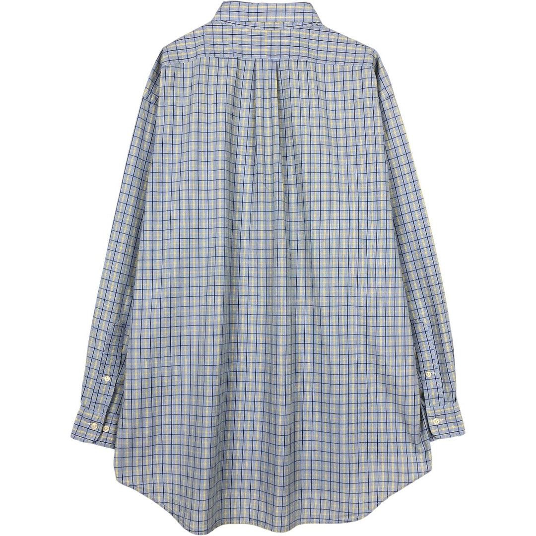 Ralph Lauren YARMOUTH Long Sleeve Button Down Check Shirt Men's XL cotton blue type Vintage Second Hand