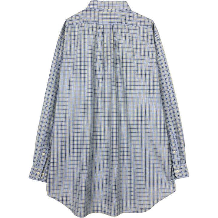 Ralph Lauren YARMOUTH Long Sleeve Button Down Check Shirt Men's XL cotton blue type Vintage Second Hand