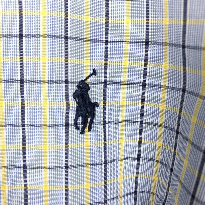 Ralph Lauren YARMOUTH Long Sleeve Button Down Check Shirt Men's XL cotton blue type Vintage Second Hand