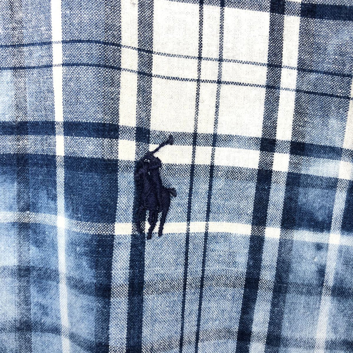 Ralph Lauren x Denim and Supply Classic Fit Long-Sleeve Button-Down Check Shirt, Men's Size XL (approx.) cotton blue type Vintage Second Hand