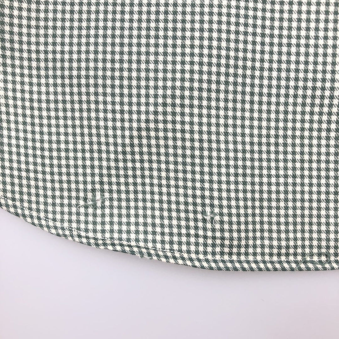 Ralph Lauren Golf Tilden long-sleeved button-down check shirt, men's size L cotton green type yellow green Vintage Second Hand