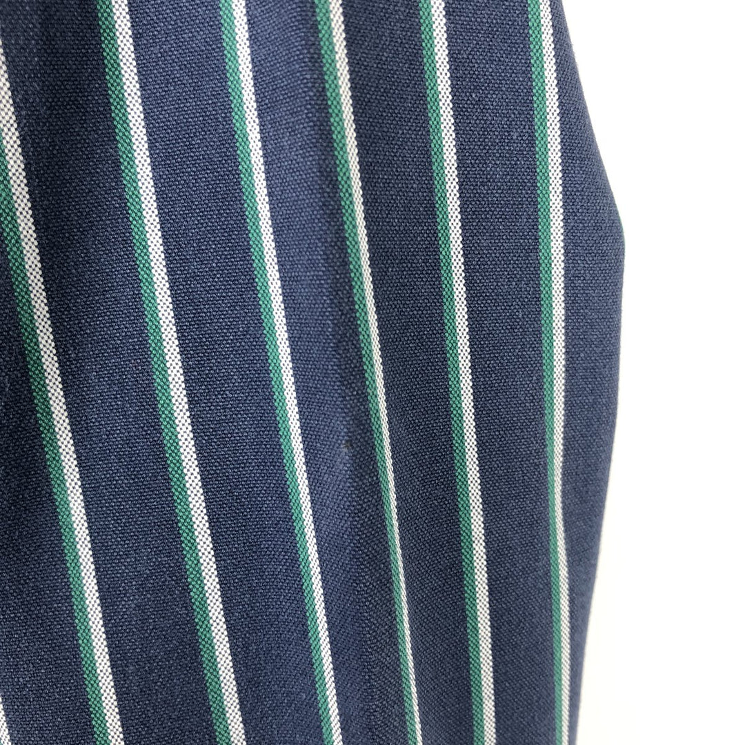 Ralph Lauren BLAIRE long sleeve button down striped shirt, men's size M cotton navy blue type Vintage Second Hand