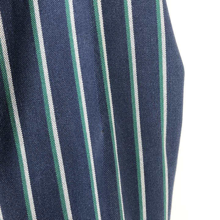 Ralph Lauren BLAIRE long sleeve button down striped shirt, men's size M cotton navy blue type Vintage Second Hand