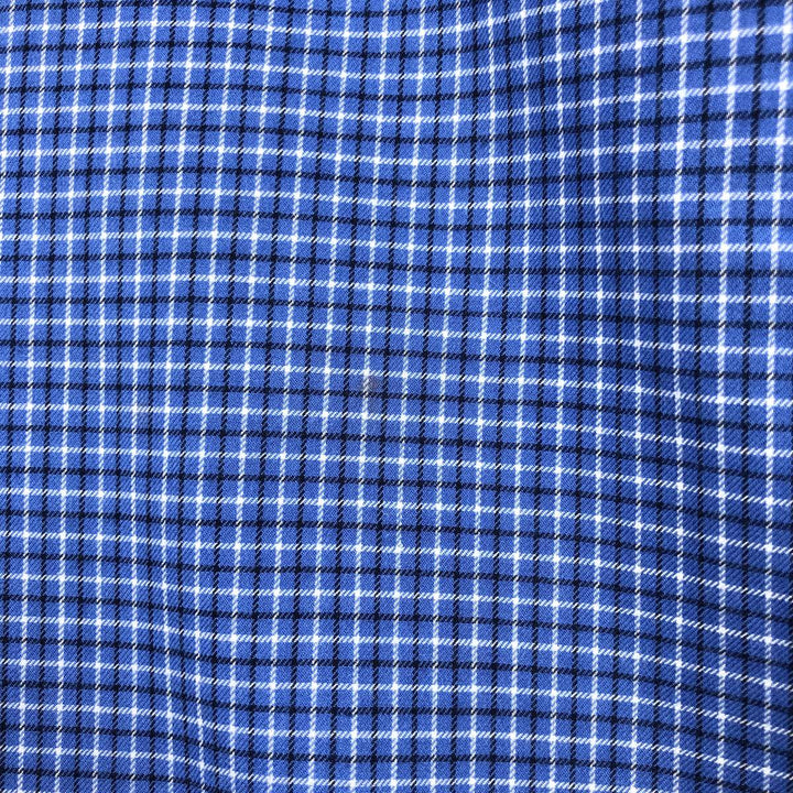 Ralph Lauren wide-collar long-sleeve cotton check shirt, men's size L (approx.) cotton blue type Vintage Second Hand