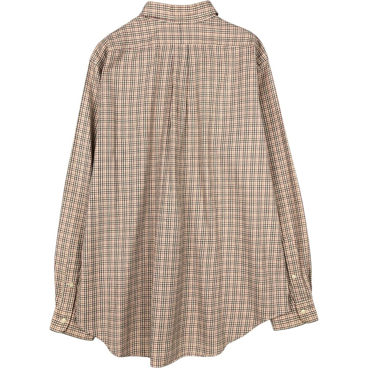 Ralph Lauren Classic Fit Long Sleeve Button Down Check Shirt, Men's Size L cotton green type Vintage Second Hand