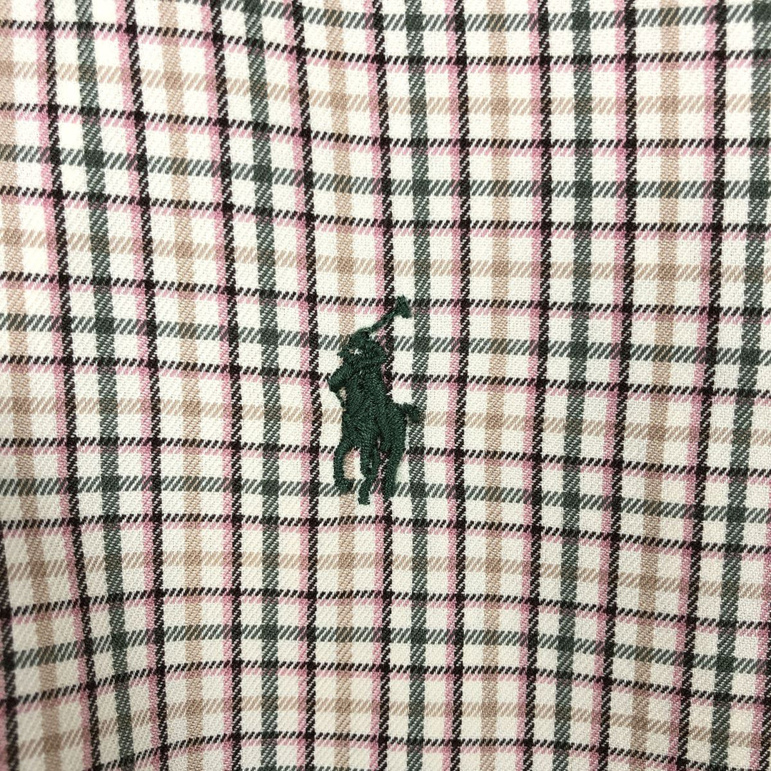 Ralph Lauren Classic Fit Long Sleeve Button Down Check Shirt, Men's Size L cotton green type Vintage Second Hand
