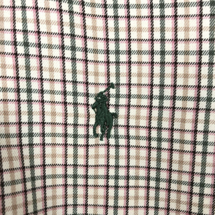 Ralph Lauren Classic Fit Long Sleeve Button Down Check Shirt, Men's Size L cotton green type Vintage Second Hand