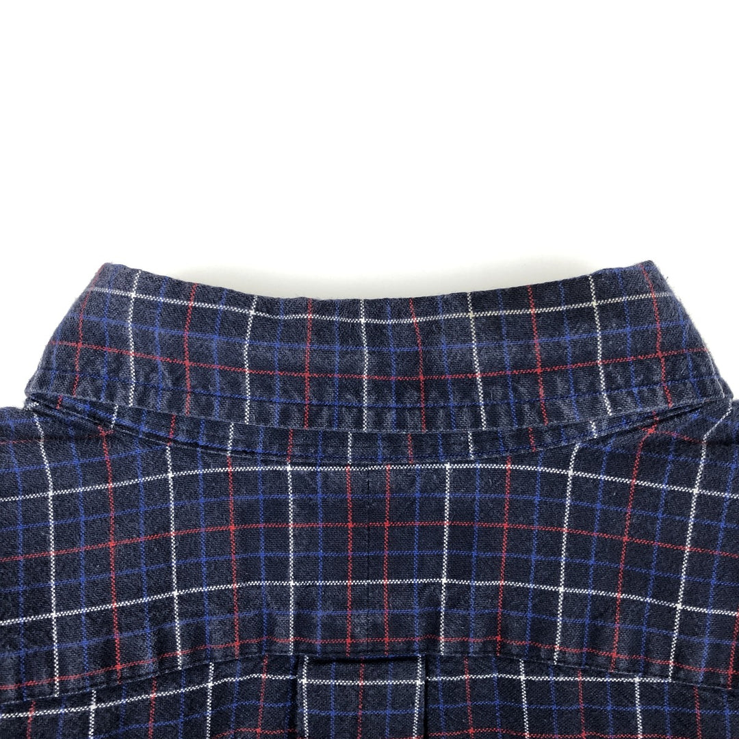 Ralph Lauren Classic Fit Long Sleeve Button Down Check Shirt, Men's Size L cotton navy blue type Vintage Second Hand