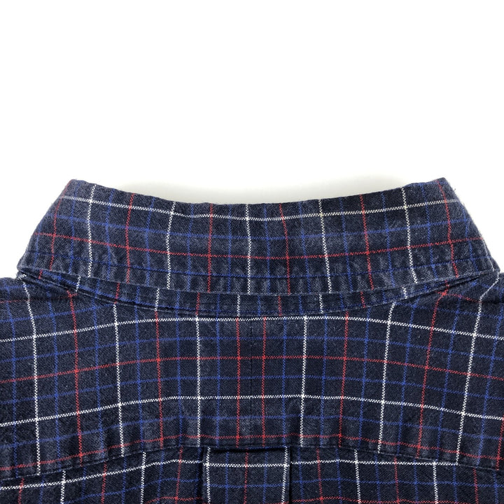 Ralph Lauren Classic Fit Long Sleeve Button Down Check Shirt, Men's Size L cotton navy blue type Vintage Second Hand