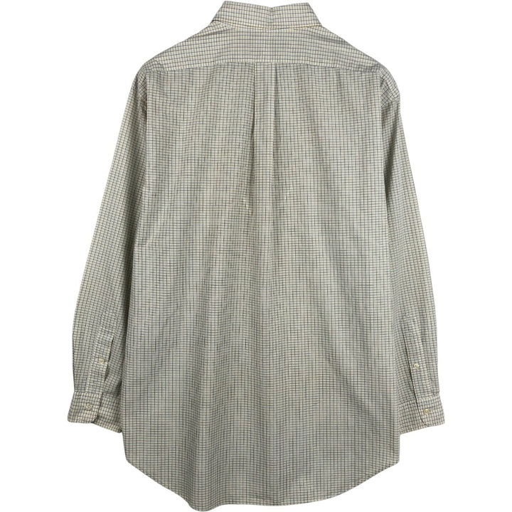 Ralph Lauren YARMOUTH Long Sleeve Button-Down Check Shirt, Men's Size L cotton yellow type Vintage Second Hand