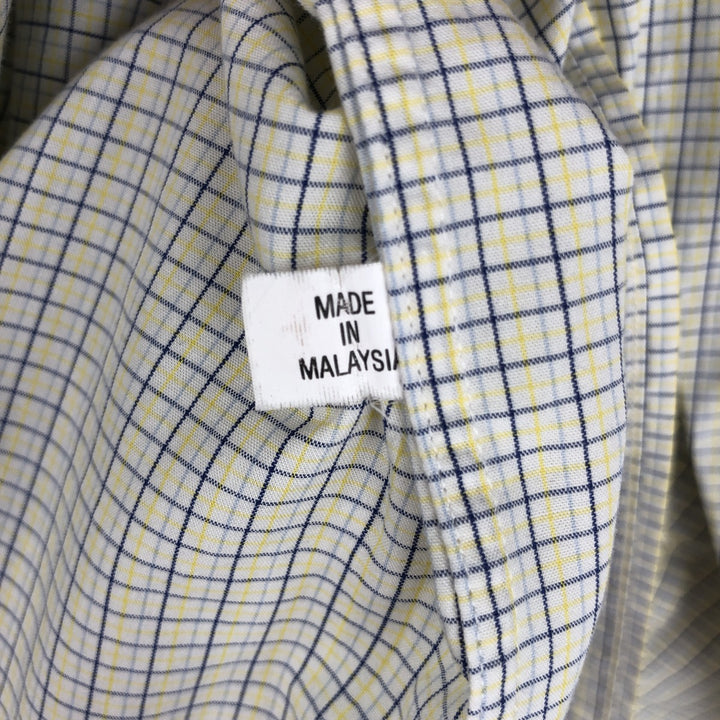 Ralph Lauren YARMOUTH Long Sleeve Button-Down Check Shirt, Men's Size L cotton yellow type Vintage Second Hand