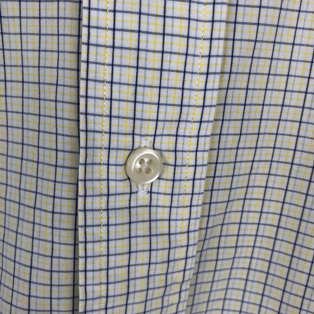 Ralph Lauren YARMOUTH Long Sleeve Button-Down Check Shirt, Men's Size L cotton yellow type Vintage Second Hand