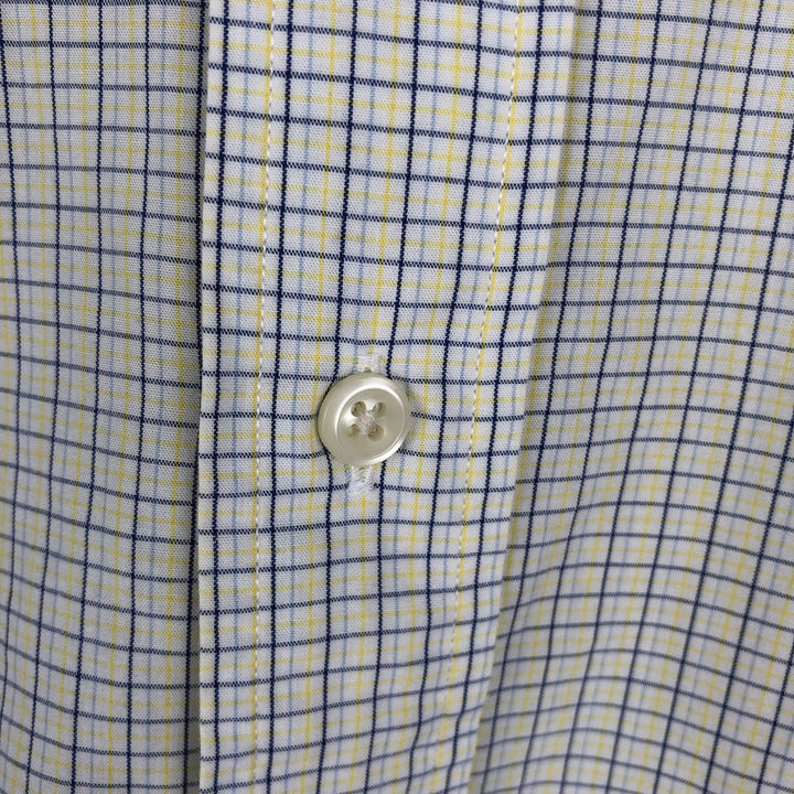 Ralph Lauren YARMOUTH Long Sleeve Button-Down Check Shirt, Men's Size L cotton yellow type Vintage Second Hand