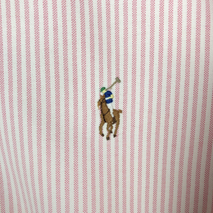 Ralph Lauren Classic Fit Long Sleeve Button Down Striped Shirt, Men's Size L cotton pink type Vintage Second Hand