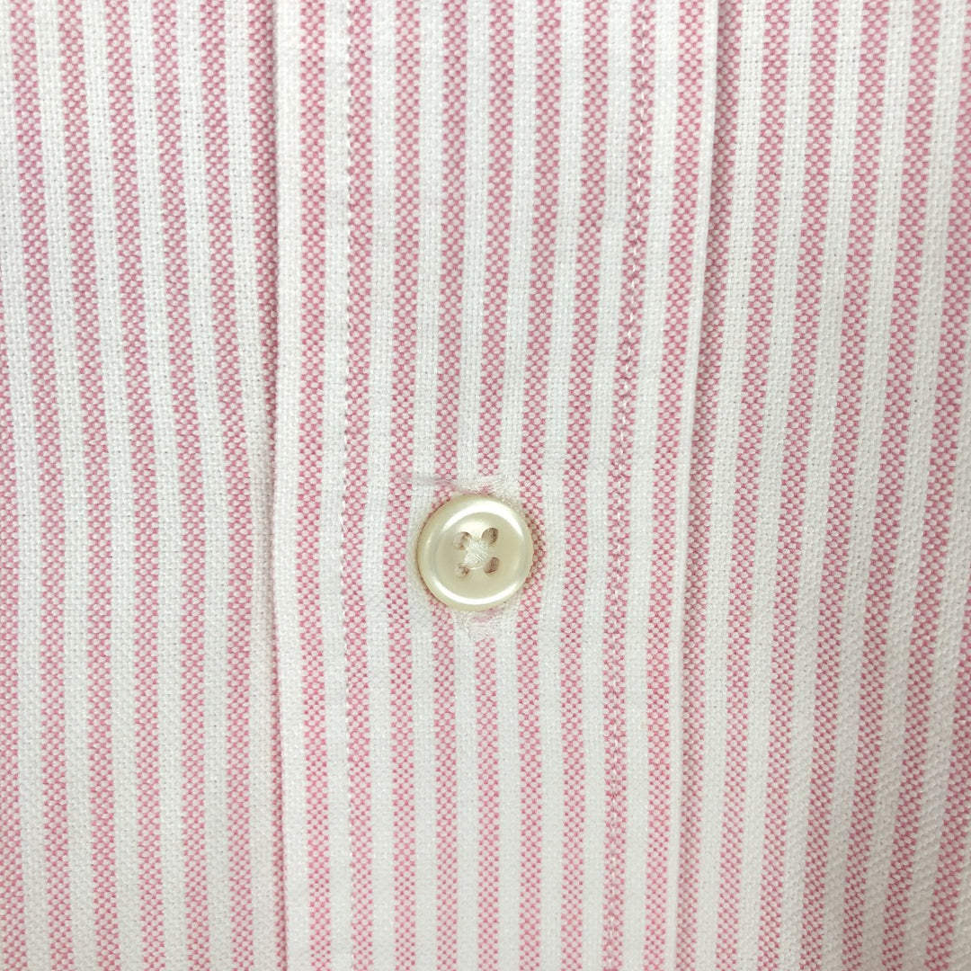 Ralph Lauren Classic Fit Long Sleeve Button Down Striped Shirt, Men's Size L cotton pink type Vintage Second Hand