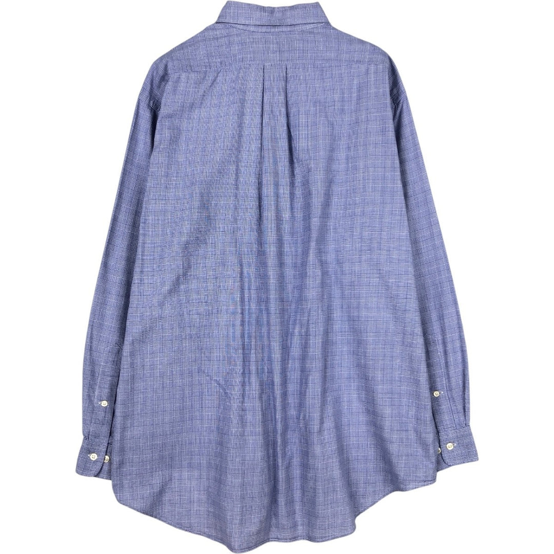 Ralph Lauren YARMOUTH Long Sleeve Button Down Check Shirt Men's XL cotton blue type Vintage Second Hand