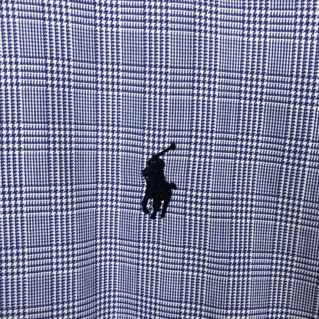 Ralph Lauren YARMOUTH Long Sleeve Button Down Check Shirt Men's XL cotton blue type Vintage Second Hand