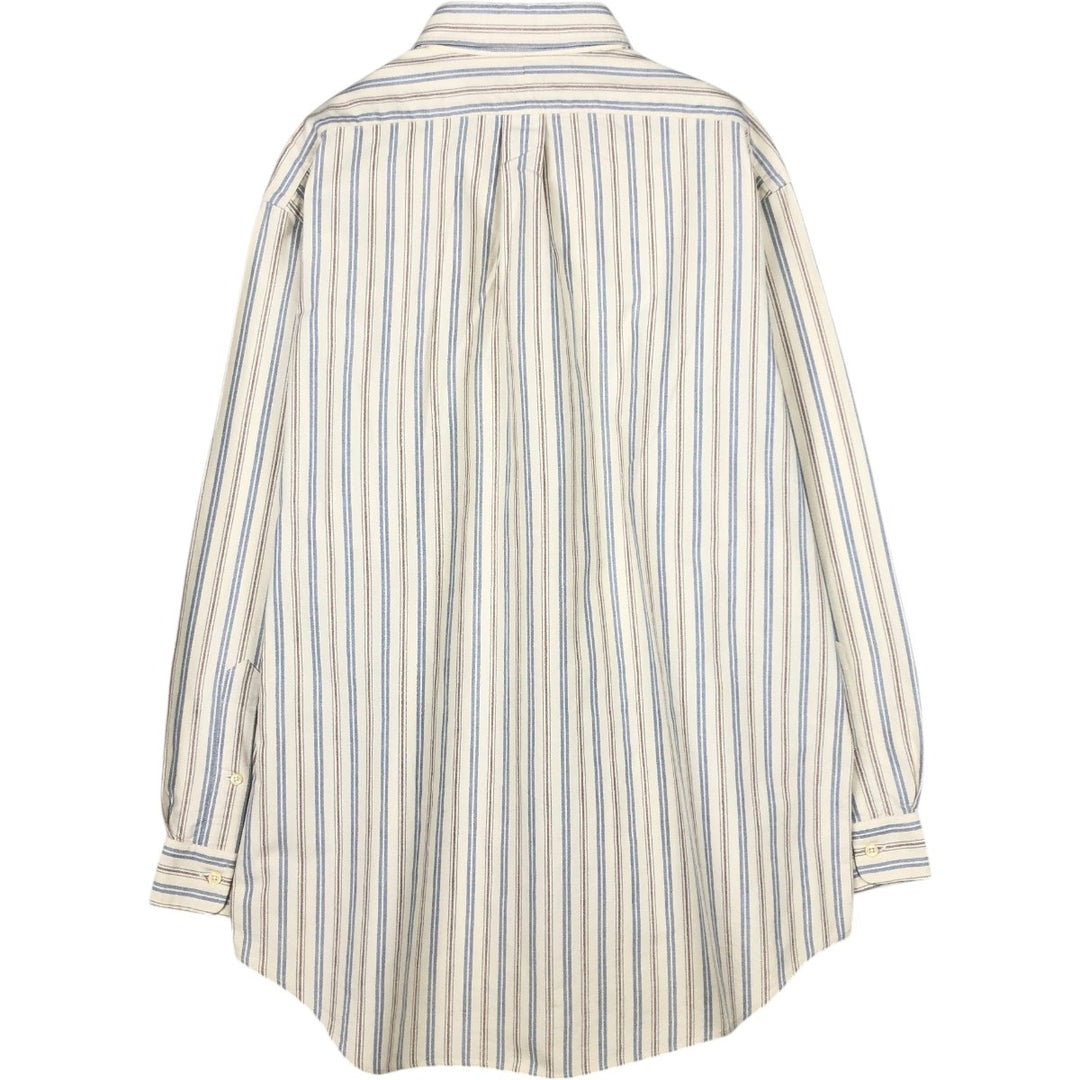 Ralph Lauren YARMOUTH Long Sleeve Button-Down Striped Shirt, Men's XL cotton blue type Vintage Second Hand