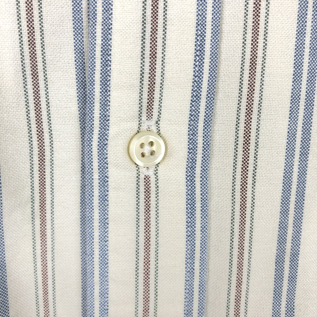 Ralph Lauren YARMOUTH Long Sleeve Button-Down Striped Shirt, Men's XL cotton blue type Vintage Second Hand