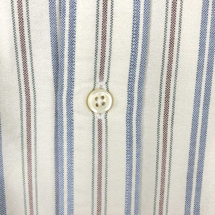 Ralph Lauren YARMOUTH Long Sleeve Button-Down Striped Shirt, Men's XL cotton blue type Vintage Second Hand