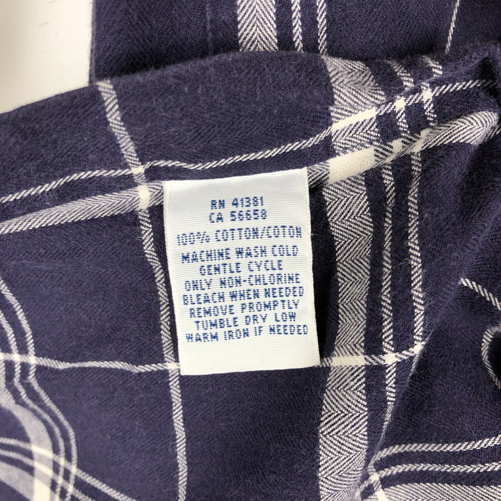 Ralph Lauren POLO Ralph Lauren Long-Sleeve Cotton Check Shirt, Men's Size L (approx.) cotton navy blue type Vintage Second Hand
