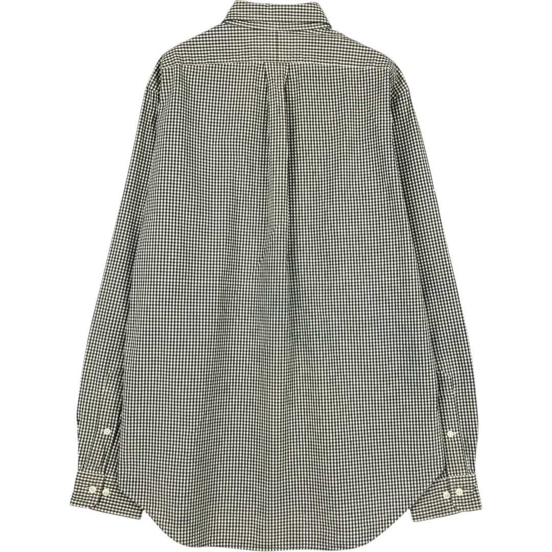 Ralph Lauren POLO by Ralph Lauren CLASSIC FIT Gingham Check Long Sleeve Button-Down Check Shirt, Men's Size M (approx.) cotton Green type dark green Vintage Second Hand