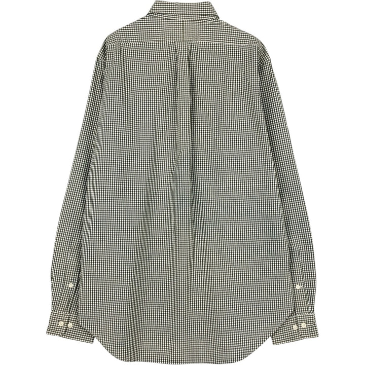 Ralph Lauren POLO by Ralph Lauren CLASSIC FIT Gingham Check Long Sleeve Button-Down Check Shirt, Men's Size M (approx.) cotton Green type dark green Vintage Second Hand