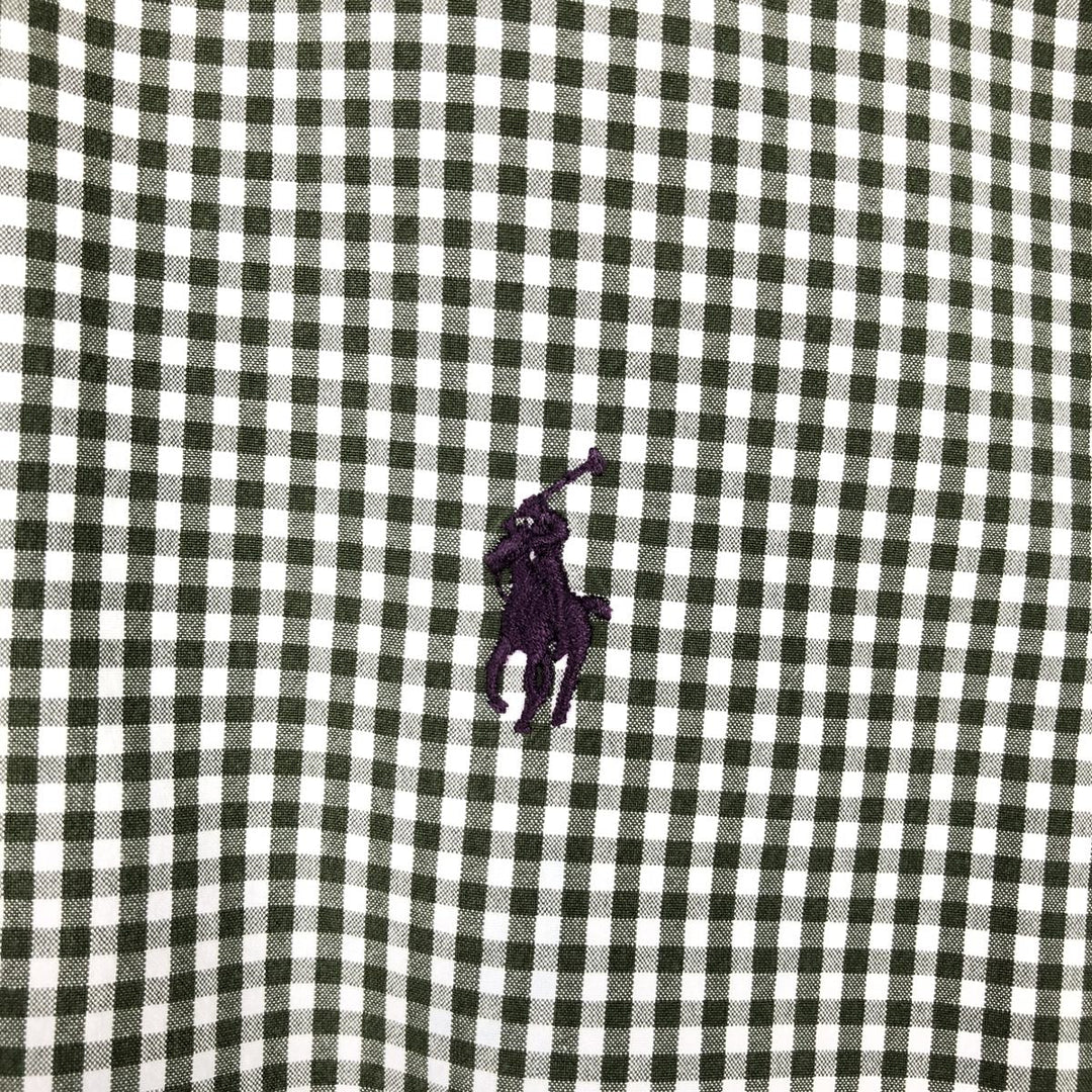 Ralph Lauren POLO by Ralph Lauren CLASSIC FIT Gingham Check Long Sleeve Button-Down Check Shirt, Men's Size M (approx.) cotton Green type dark green Vintage Second Hand