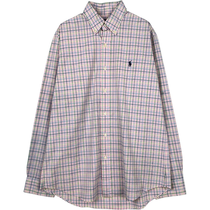 Ralph Lauren Classic Fit Long Sleeve Button Down Check Shirt Men's M cotton pink type Vintage Second Hand