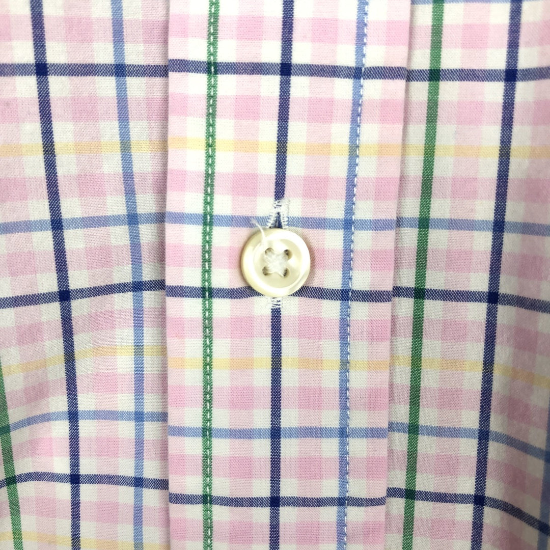 Ralph Lauren Classic Fit Long Sleeve Button Down Check Shirt Men's M cotton pink type Vintage Second Hand
