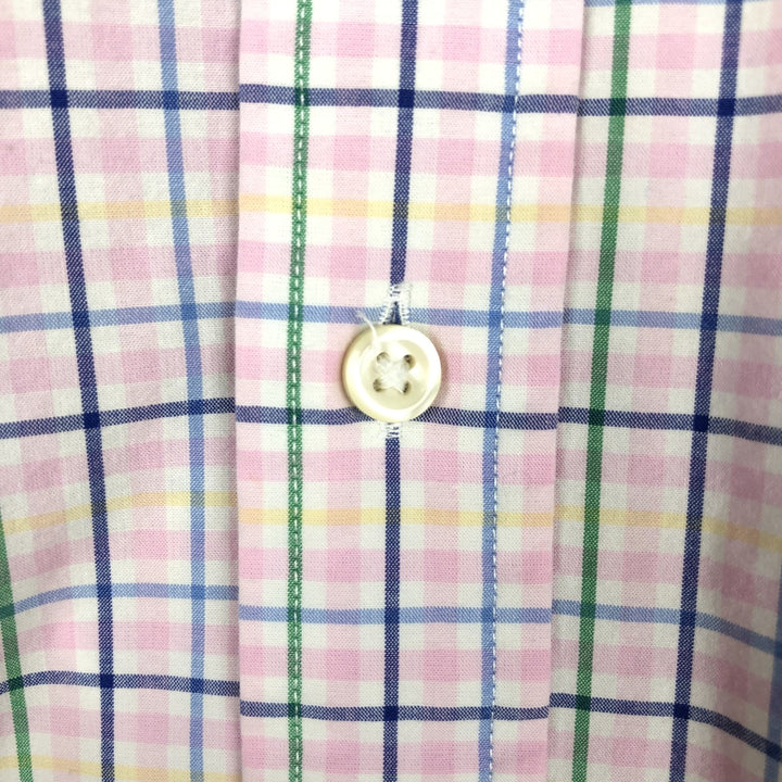 Ralph Lauren Classic Fit Long Sleeve Button Down Check Shirt Men's M cotton pink type Vintage Second Hand
