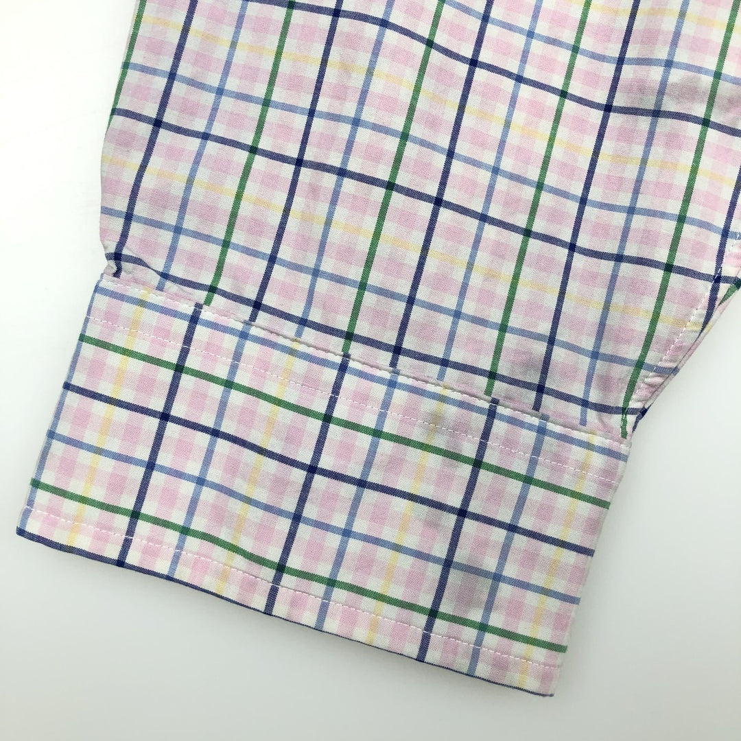 Ralph Lauren Classic Fit Long Sleeve Button Down Check Shirt Men's M cotton pink type Vintage Second Hand