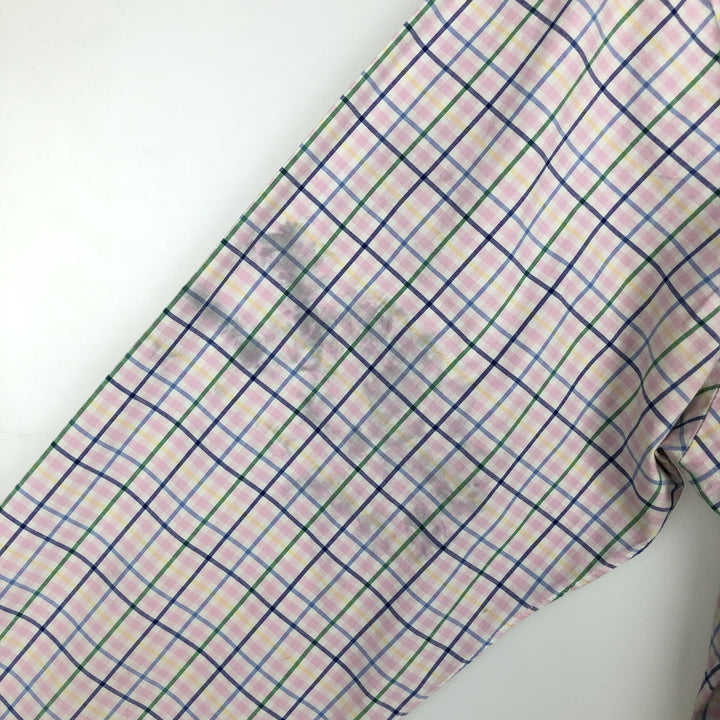 Ralph Lauren Classic Fit Long Sleeve Button Down Check Shirt Men's M cotton pink type Vintage Second Hand