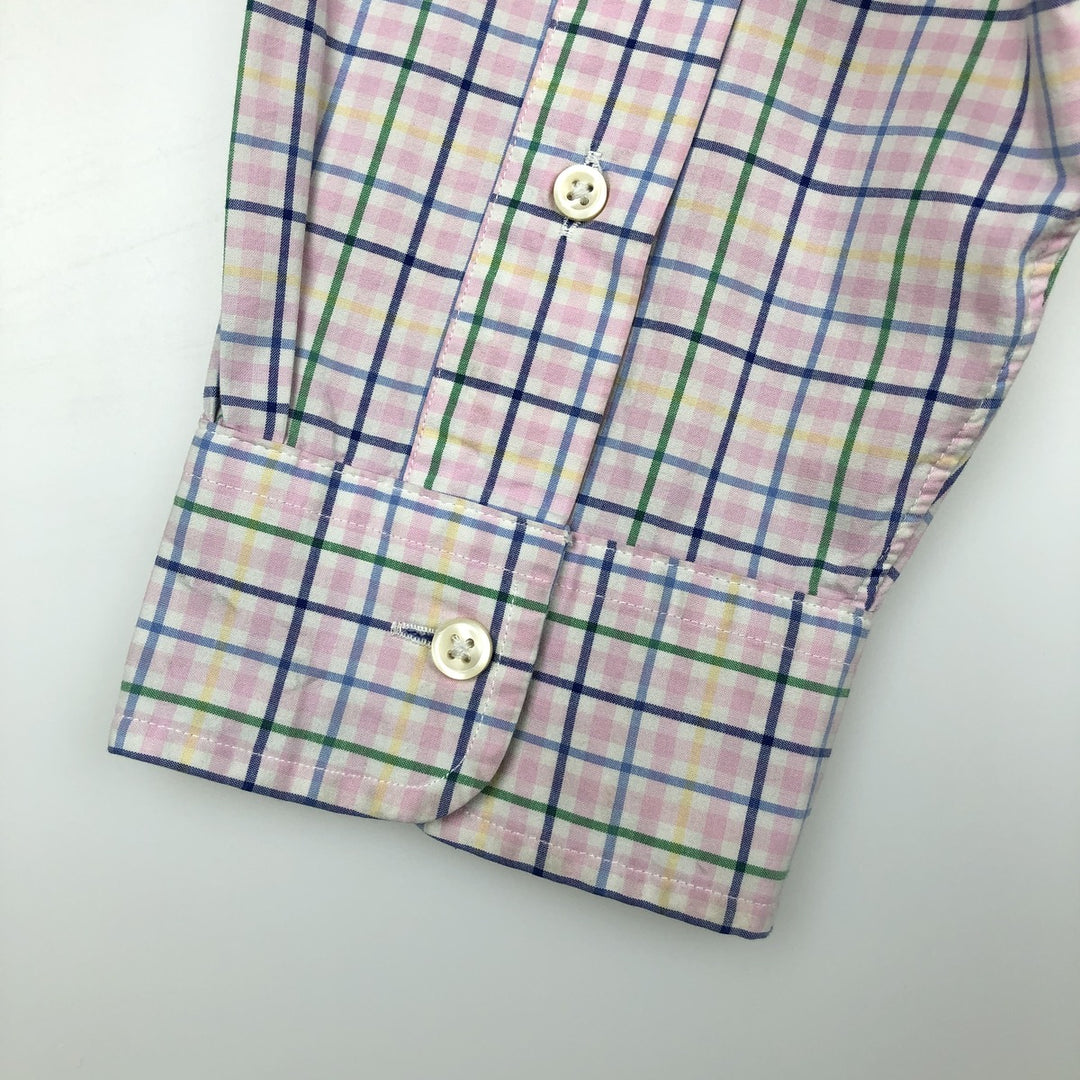 Ralph Lauren Classic Fit Long Sleeve Button Down Check Shirt Men's M cotton pink type Vintage Second Hand