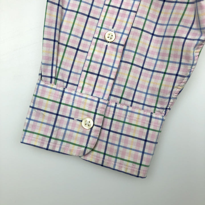 Ralph Lauren Classic Fit Long Sleeve Button Down Check Shirt Men's M cotton pink type Vintage Second Hand