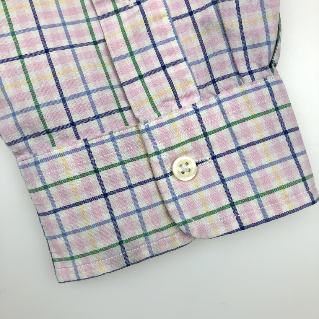 Ralph Lauren Classic Fit Long Sleeve Button Down Check Shirt Men's M cotton pink type Vintage Second Hand