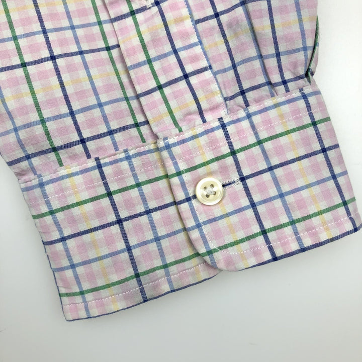 Ralph Lauren Classic Fit Long Sleeve Button Down Check Shirt Men's M cotton pink type Vintage Second Hand