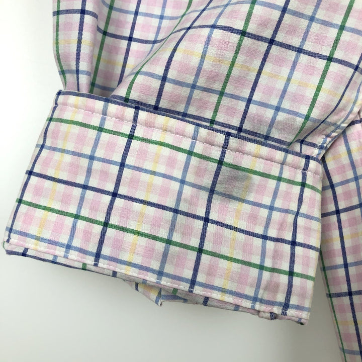Ralph Lauren Classic Fit Long Sleeve Button Down Check Shirt Men's M cotton pink type Vintage Second Hand