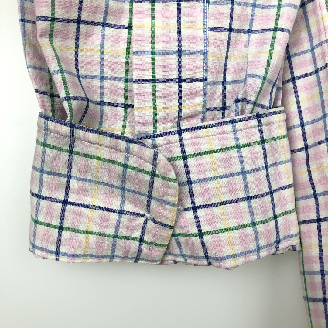 Ralph Lauren Classic Fit Long Sleeve Button Down Check Shirt Men's M cotton pink type Vintage Second Hand