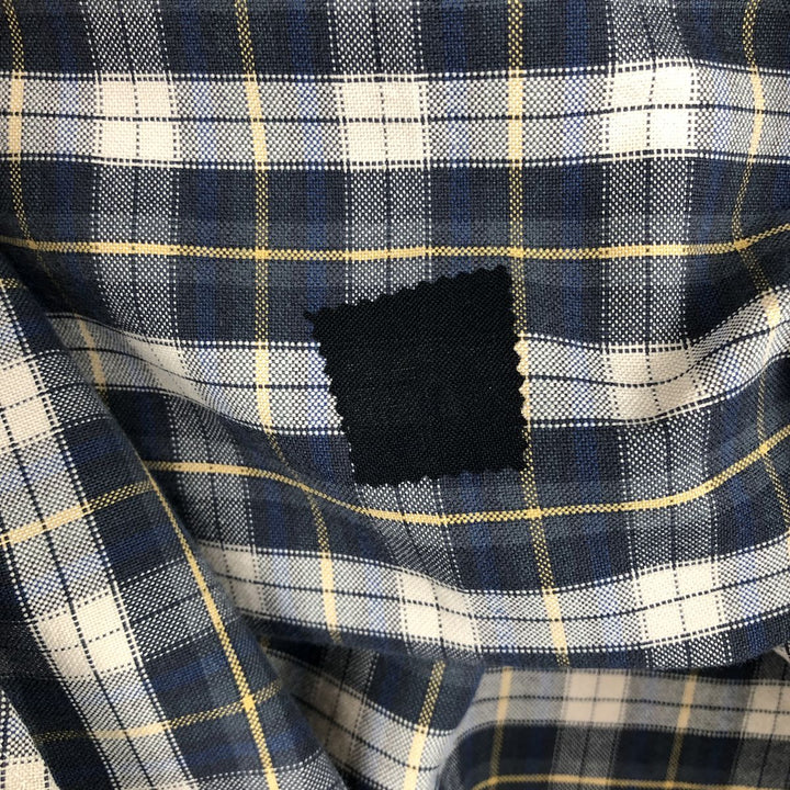Ralph Lauren long sleeve button down check shirt, men's size L cotton navy blue type Vintage Second Hand