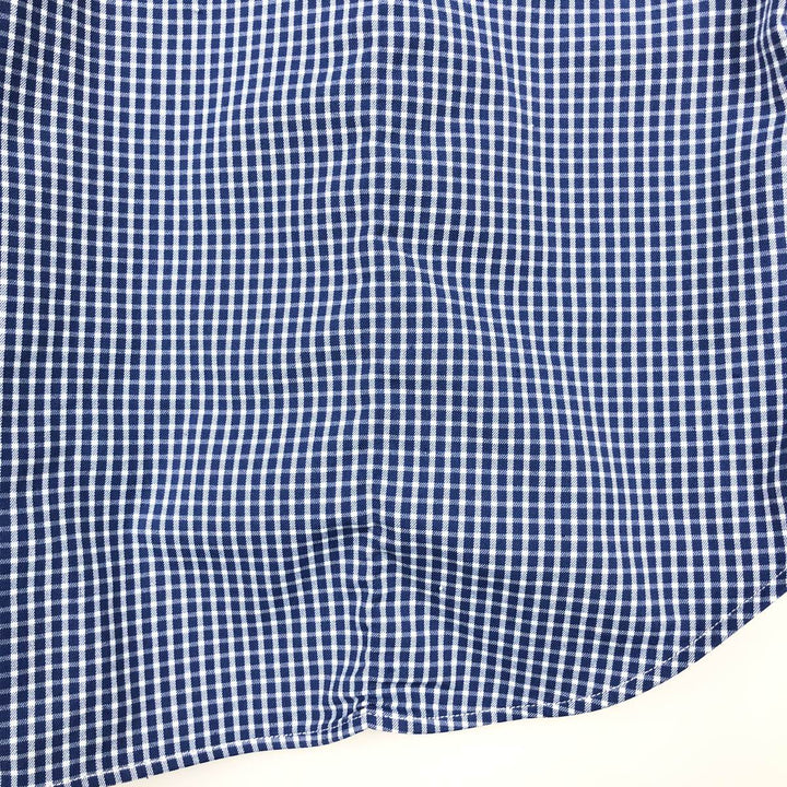 Ralph Lauren PERFORMANCE Gun Club Check Long-Sleeve Button-Down Check Shirt, Men's Size M (approx.) Nylon blue type Vintage Second Hand