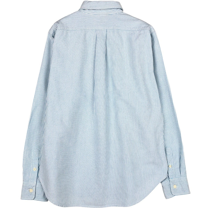 Ralph Lauren long-sleeved button-down striped shirt, men's size M (approx.) cotton blue type Vintage Second Hand