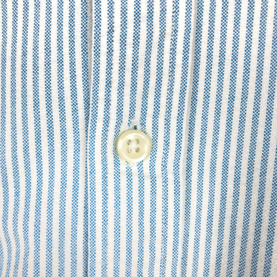 Ralph Lauren long-sleeved button-down striped shirt, men's size M (approx.) cotton blue type Vintage Second Hand