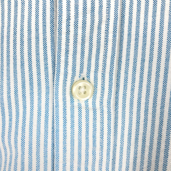 Ralph Lauren long-sleeved button-down striped shirt, men's size M (approx.) cotton blue type Vintage Second Hand
