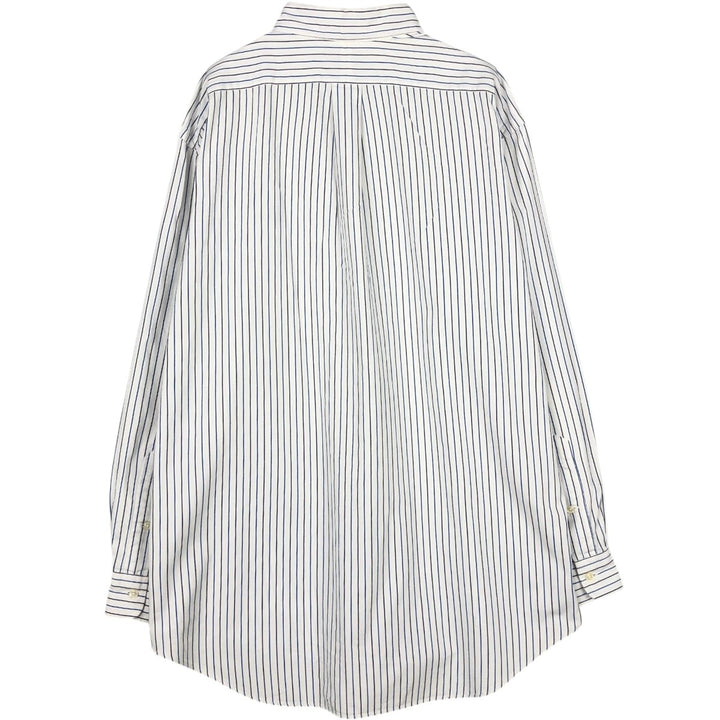Ralph Lauren YARMOUTH Multi-stripe Long Sleeve Button-down Striped Shirt Men's XL cotton blue type Vintage Second Hand
