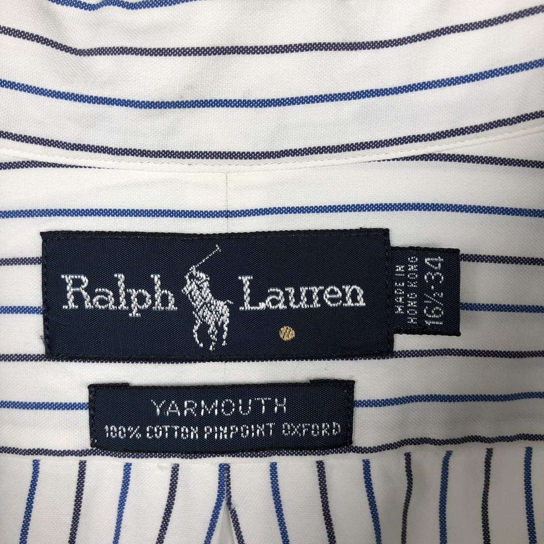 Ralph Lauren YARMOUTH Multi-stripe Long Sleeve Button-down Striped Shirt Men's XL cotton blue type Vintage Second Hand