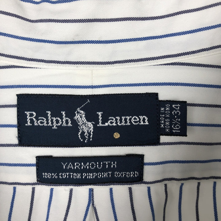 Ralph Lauren YARMOUTH Multi-stripe Long Sleeve Button-down Striped Shirt Men's XL cotton blue type Vintage Second Hand