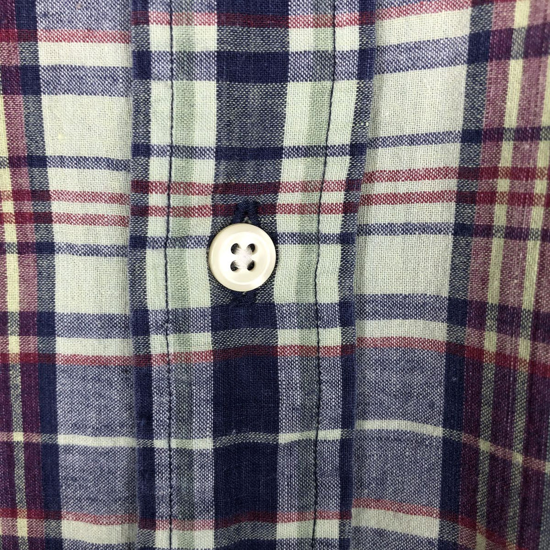 Ralph Lauren Madras Check Long Sleeve Button-Down Check Shirt, Men's Size L cotton Mint green Vintage Second Hand